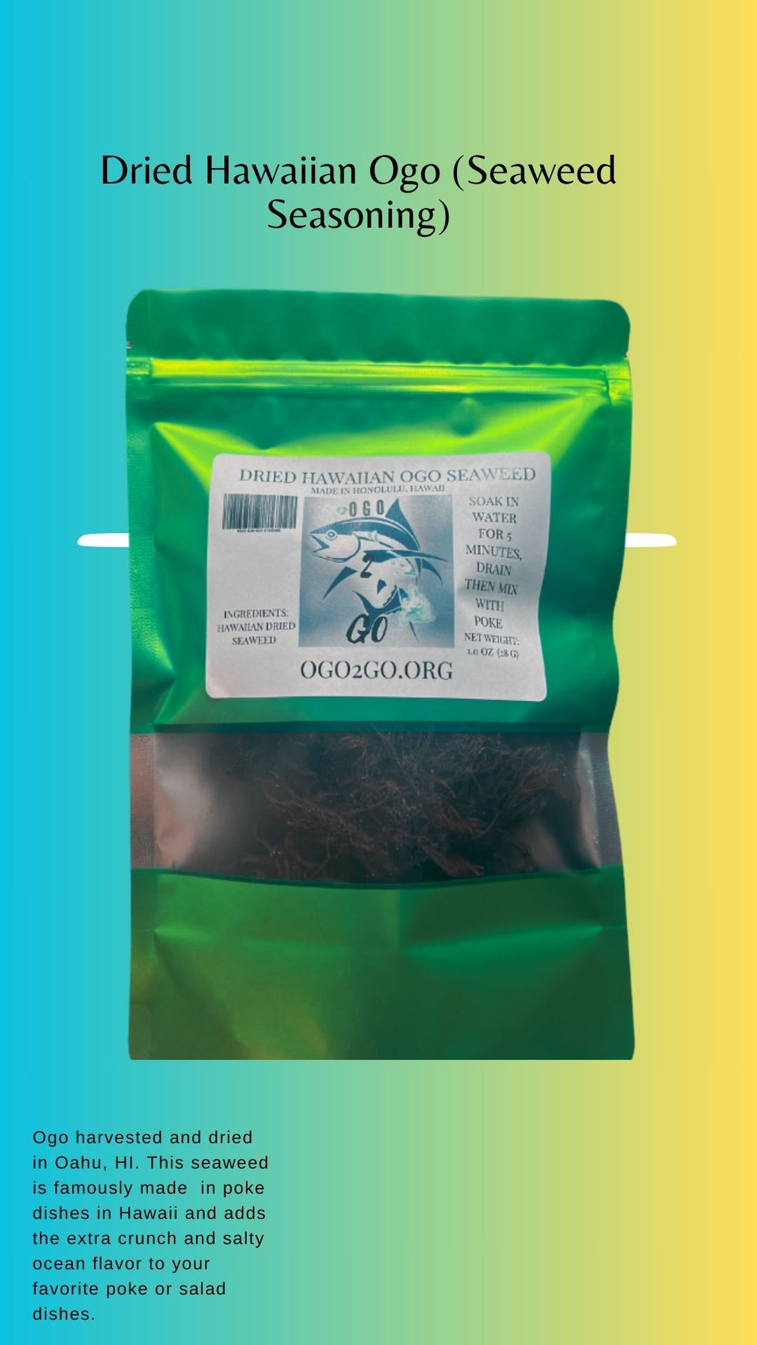 DRIED HAWAIIAN OGO SEAWEED- RED